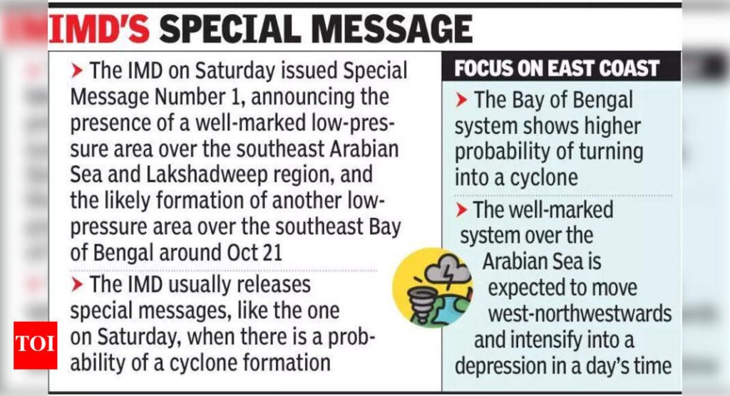 दोन हवामान प्रणाली समुद्रावर तयार होतात, तज्ञांनी संभाव्य चक्रीवादळाचा इशारा दिला