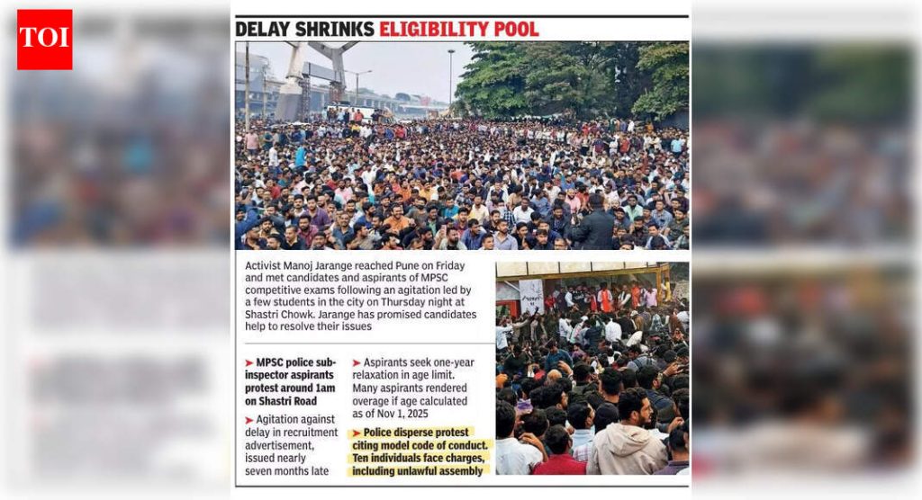 पोलिस उपनिरीक्षक परीक्षेसाठी उशिरा जाहीर झालेल्या जाहिरातीवरून पुण्यात निदर्शने झाली