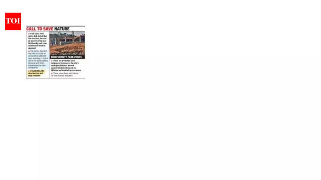 पाच वर्षांनंतर, बाणेर टेकडीवरील आरसीसी संरचना पाडण्याच्या आदेशानंतरही अजूनही तशीच आहे