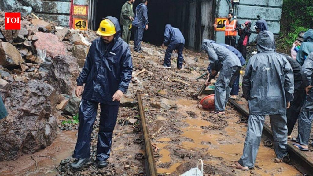 सोमवारच्या भूस्खलनानंतर पुणे-लोणावळा रेल्वे मार्ग पूर्ववत करण्याचे काम सुरू आहे