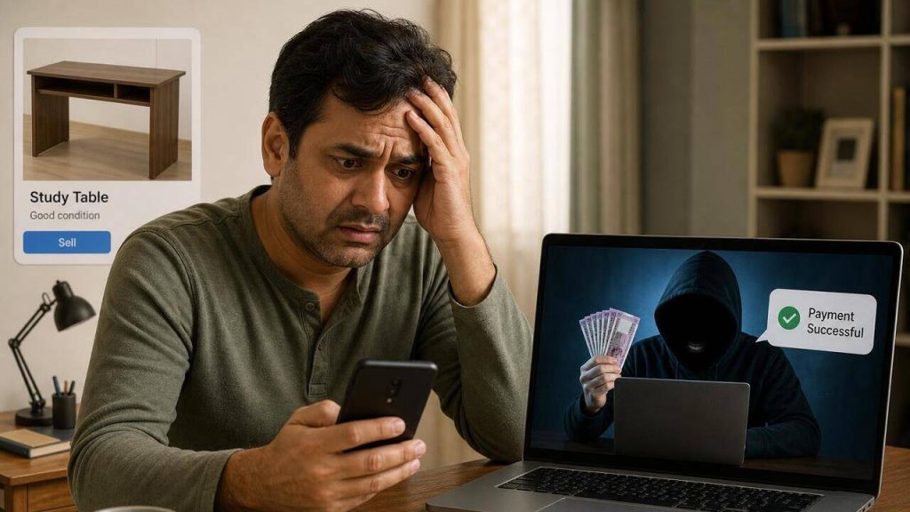 स्टडी टेबल ऑनलाइन विकण्याच्या नादात हडपसरच्या एका व्यक्तीला 5 लाख रुपये गमवावे लागले पुणे बातम्या